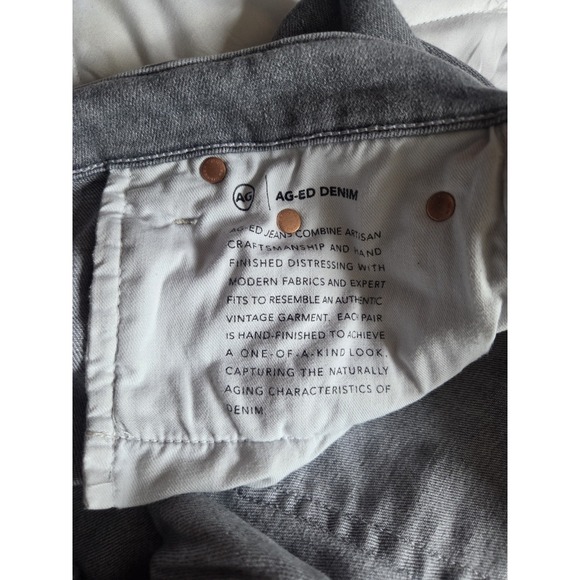 AG-ED Denim Mari Crop High Rise Slim Straight Gray Jeans Women's 33R - Picture 12 of 14